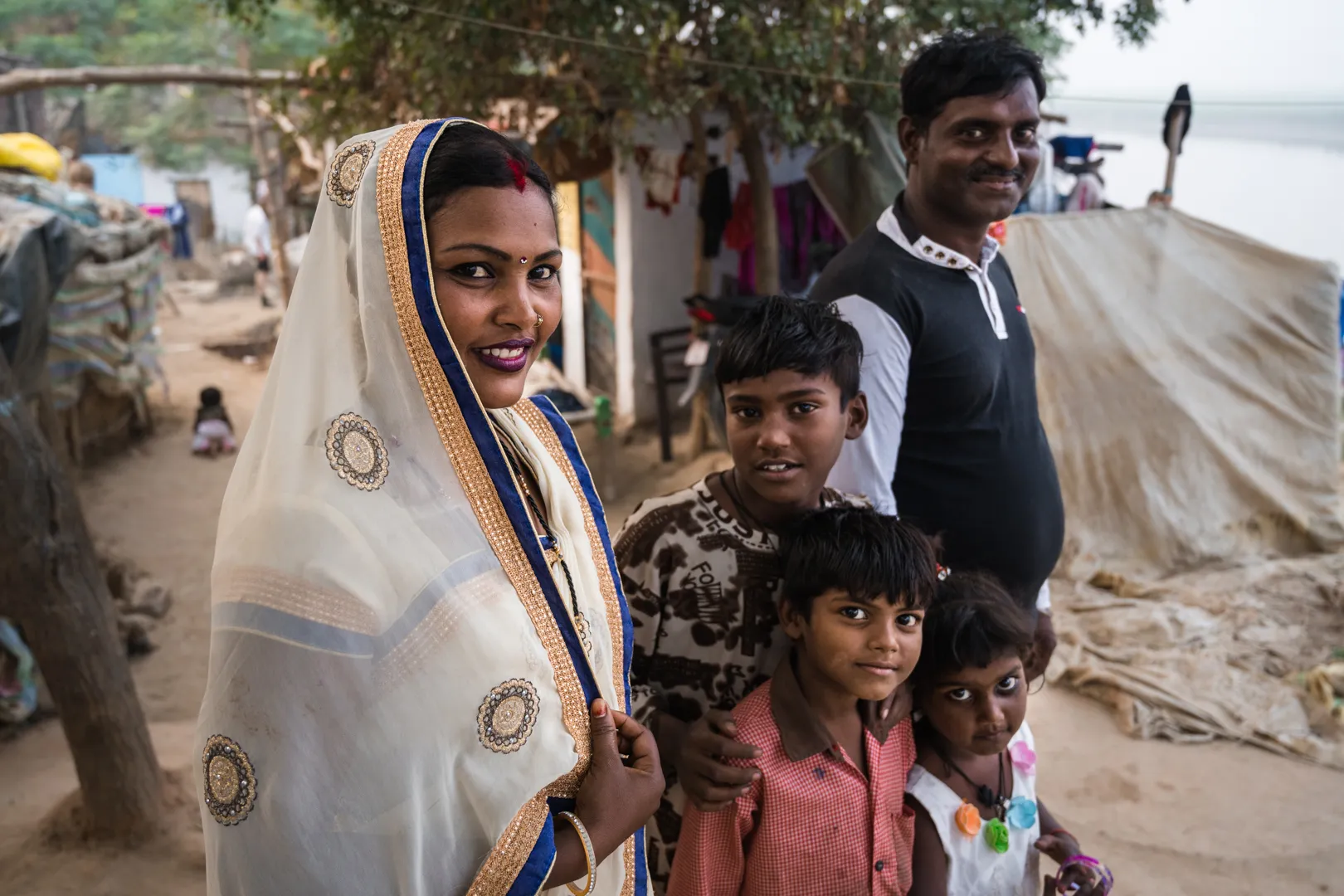 Plastic waste accumulated along the Ganges shoreline