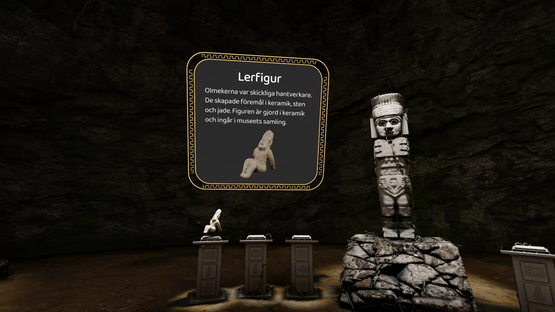 Collectible items interface in the gamified history lesson