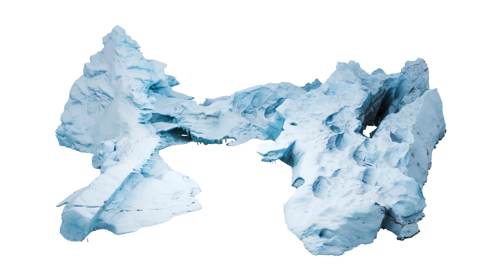 One of the 3D-scanned icebergs from Svalbard used in the series